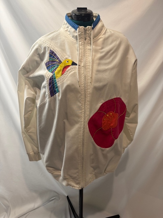 Blast AV Jackets & Blazers - Vintage BLAST AV Unisex Hummingbird Floral Applique Jacket Wearable Art